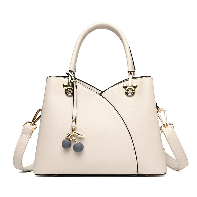 PU Leather Messenger Bag, large designer handbag with stylish stitching, ideal for modern women.